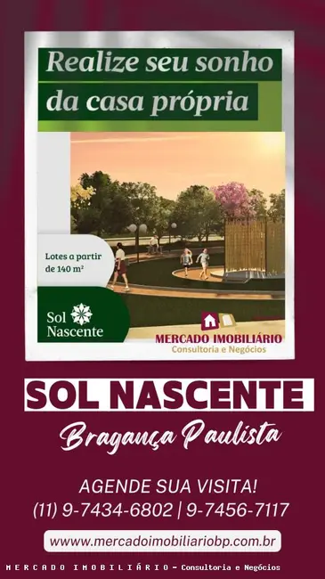 Foto 1 de Terreno / Lote à venda, 140m2 em Braganca Paulista - SP