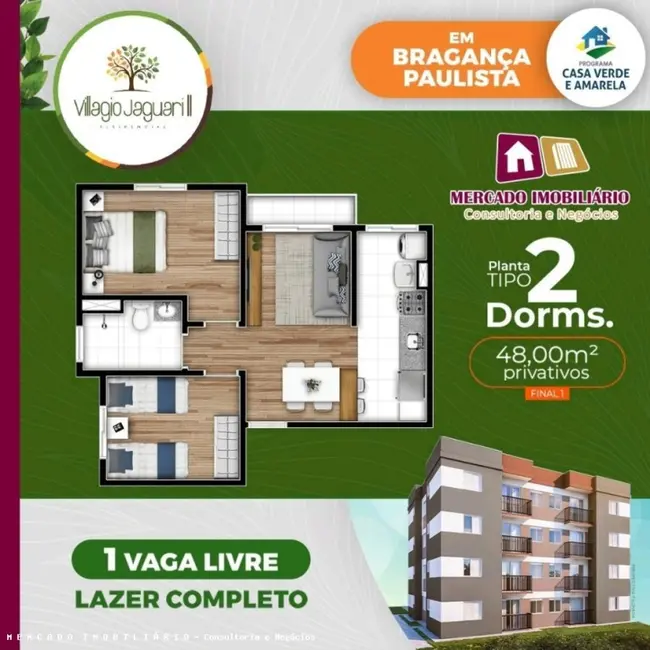 Foto 3 de Apartamento com 2 quartos à venda, 48m2 em Bairro do Uberaba, Braganca Paulista - SP