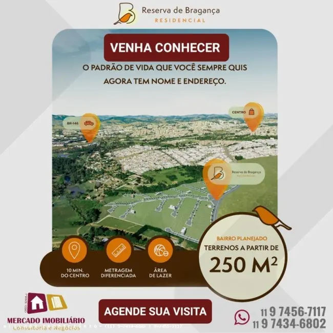 Foto 2 de Terreno / Lote à venda, 250m2 em Braganca Paulista - SP