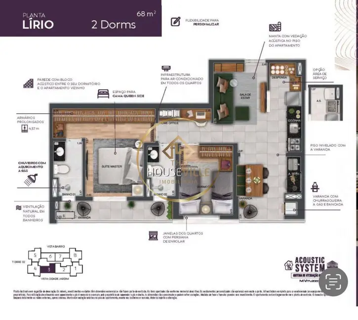 Apartamento com 2 quartos à venda e para alugar, 68m2 em Sao Jose Dos Campos - SP - imagem 9 Foto 9 de Apartamento com 2 quartos à venda e para alugar, 68m2 em Sao Jose Dos Campos - SP