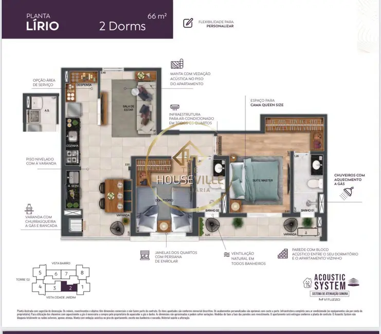 Foto 1 de Apartamento com 2 quartos à venda, 66m2 em Sao Jose Dos Campos - SP