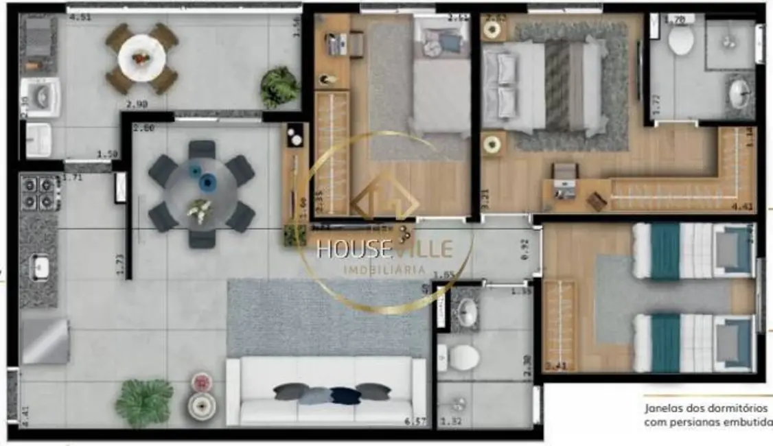 Foto 9 de Apartamento com 3 quartos à venda, 79m2 em Sao Jose Dos Campos - SP