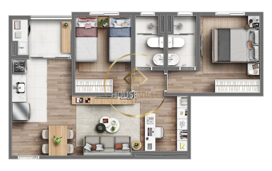 Apartamento com 2 quartos à venda, 58m2 em Sao Jose Dos Campos - SP - imagem 3 Foto 3 de Apartamento com 2 quartos à venda, 58m2 em Sao Jose Dos Campos - SP
