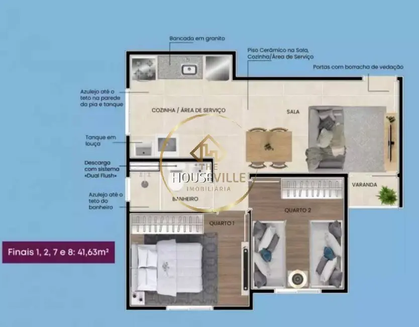 Foto 2 de Apartamento com 2 quartos à venda, 41m2 em Sao Jose Dos Campos - SP