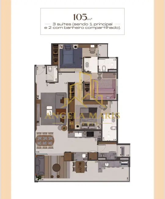 Apartamento com 2 quartos à venda, 75m2 em Sao Jose Dos Campos - SP - imagem 6 Foto 6 de Apartamento com 2 quartos à venda, 75m2 em Sao Jose Dos Campos - SP