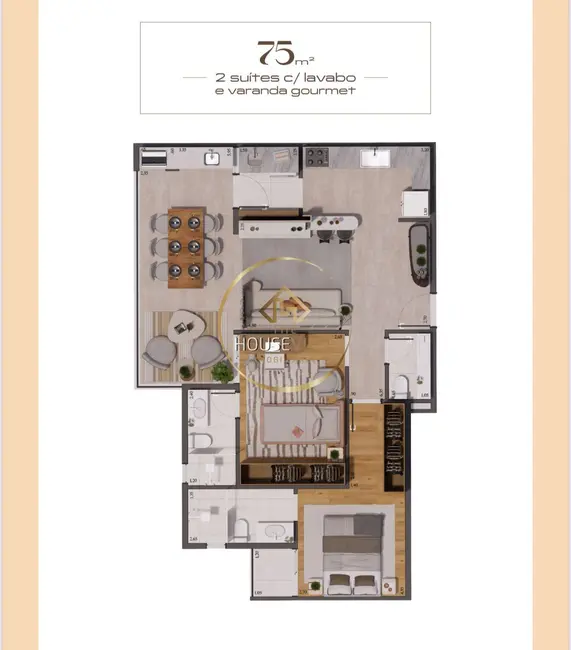 Foto 3 de Apartamento com 2 quartos à venda, 75m2 em Sao Jose Dos Campos - SP