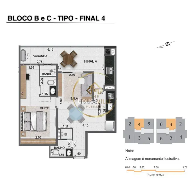 Foto 3 de Apartamento com 1 quarto à venda, 54m2 em Indaiá, Caraguatatuba - SP