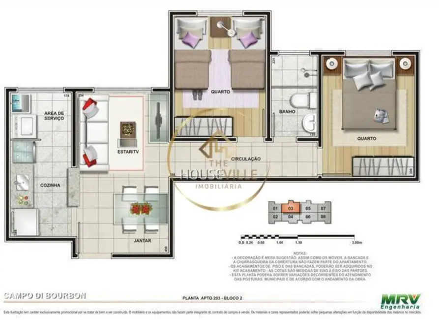 Foto 2 de Apartamento com 2 quartos à venda, 45m2 em Sao Jose Dos Campos - SP