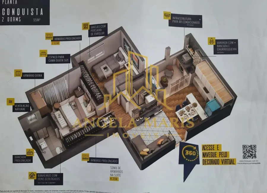 Foto 5 de Apartamento com 2 quartos à venda, 55m2 em Sao Jose Dos Campos - SP