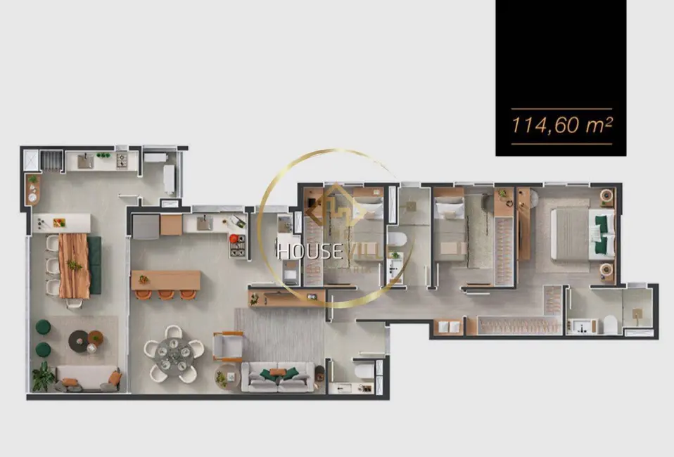 Foto 2 de Apartamento com 3 quartos à venda, 114m2 em Sao Jose Dos Campos - SP