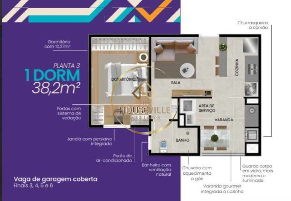 Foto 1 de Apartamento com 1 quarto à venda, 38m2 em Sao Jose Dos Campos - SP