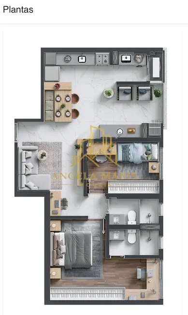 Foto 3 de Apartamento com 2 quartos à venda, 71m2 em Sao Jose Dos Campos - SP