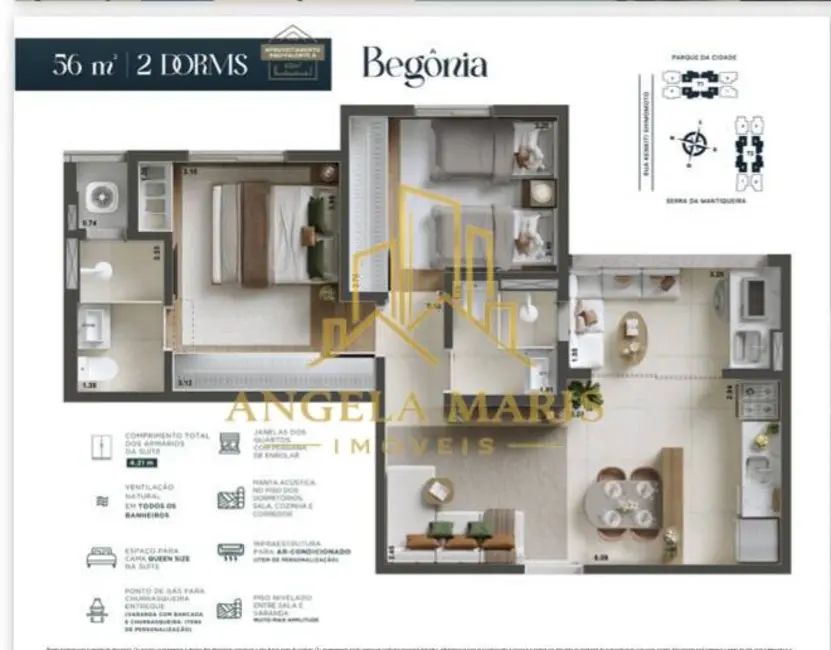 Apartamento com 2 quartos à venda, 56m2 em Sao Jose Dos Campos - SP - imagem 2 Foto 2 de Apartamento com 2 quartos à venda, 56m2 em Sao Jose Dos Campos - SP