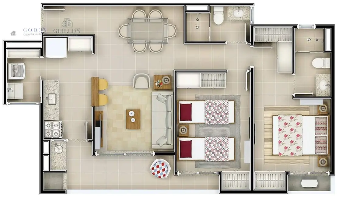 Foto 7 de Apartamento com 2 quartos à venda, 71m2 em Barranco, Taubate - SP