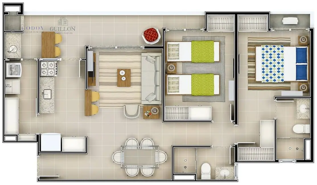 Apartamento com 2 quartos à venda, 75m2 em Barranco, Taubate - SP - imagem 8 Foto 8 de Apartamento com 2 quartos à venda, 75m2 em Barranco, Taubate - SP