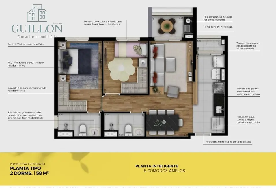 Foto 8 de Apartamento com 2 quartos à venda, 58m2 em Sao Jose Dos Campos - SP