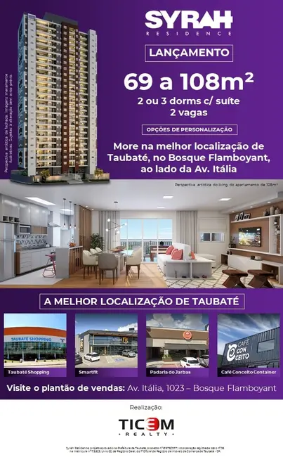 Foto 9 de Apartamento com 3 quartos à venda, 107m2 em Taubate - SP