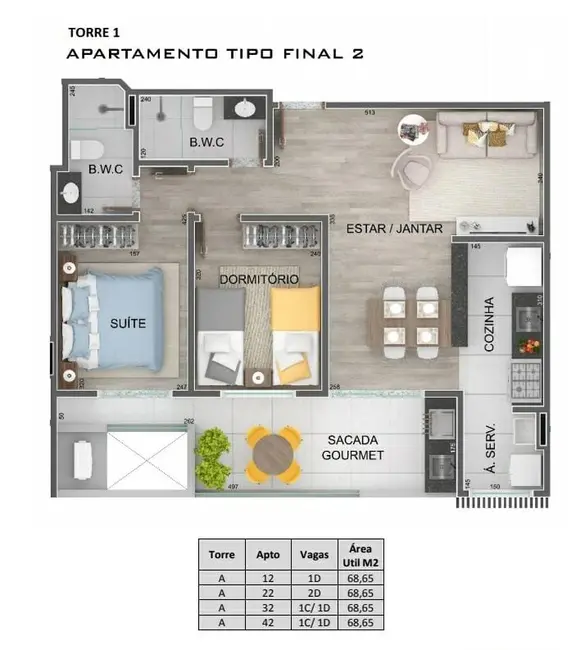 Foto 2 de Apartamento com 2 quartos à venda, 69m2 em Ubatuba - SP