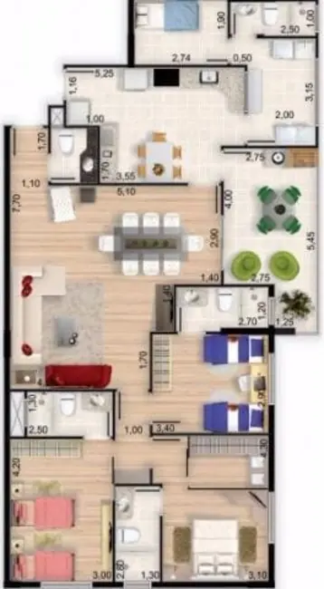 Apartamento com 3 quartos à venda, 143m2 em Jardim Eulália, Taubate - SP - imagem 3 Foto 3 de Apartamento com 3 quartos à venda, 143m2 em Jardim Eulália, Taubate - SP