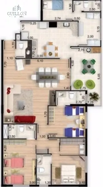 Foto 3 de Apartamento com 3 quartos à venda, 143m2 em Jardim Eulália, Taubate - SP