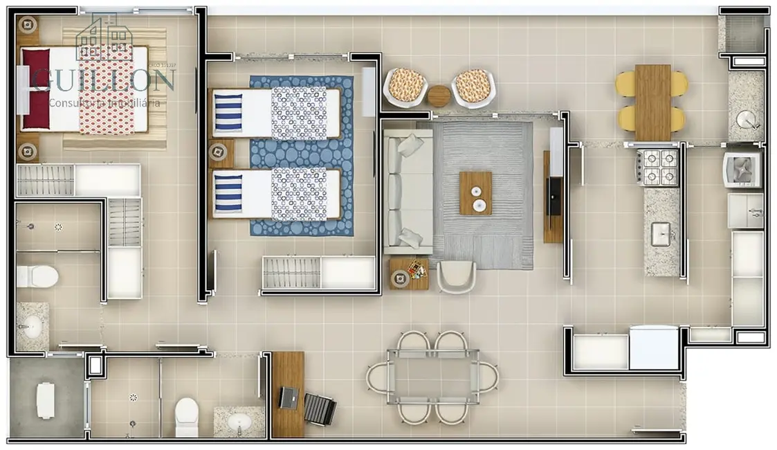 Foto 8 de Apartamento com 2 quartos à venda, 82m2 em Barranco, Taubate - SP