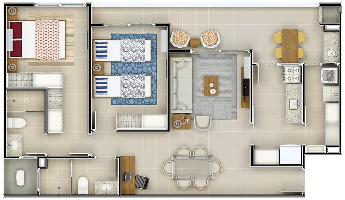 Foto 8 de Apartamento com 2 quartos à venda, 82m2 em Barranco, Taubate - SP