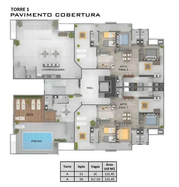 Foto 2 de Cobertura com 3 quartos à venda, 122m2 em Ubatuba - SP
