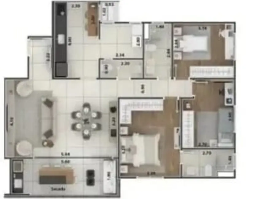 Foto 2 de Apartamento com 3 quartos à venda, 109m2 em Jardim das Nações, Taubate - SP