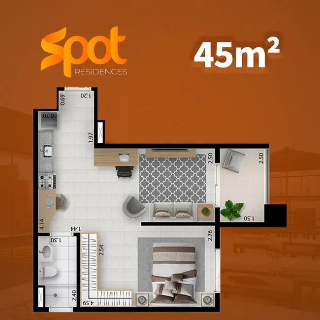 Foto 2 de Apartamento com 2 quartos à venda, 63m2 em Lavadouro de Areia, Taubate - SP