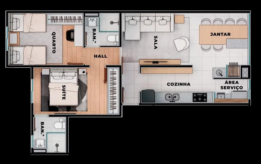 Foto 2 de Apartamento com 2 quartos à venda, 65m2 em Jardim Boa Vista, Pindamonhangaba - SP