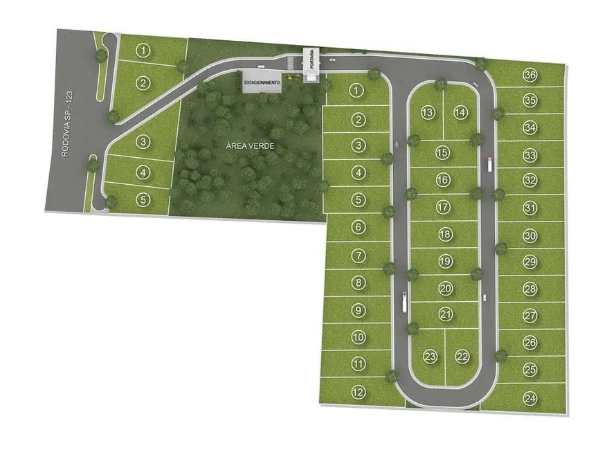 Foto 1 de Terreno / Lote à venda, 1000m2 em Tremembe - SP