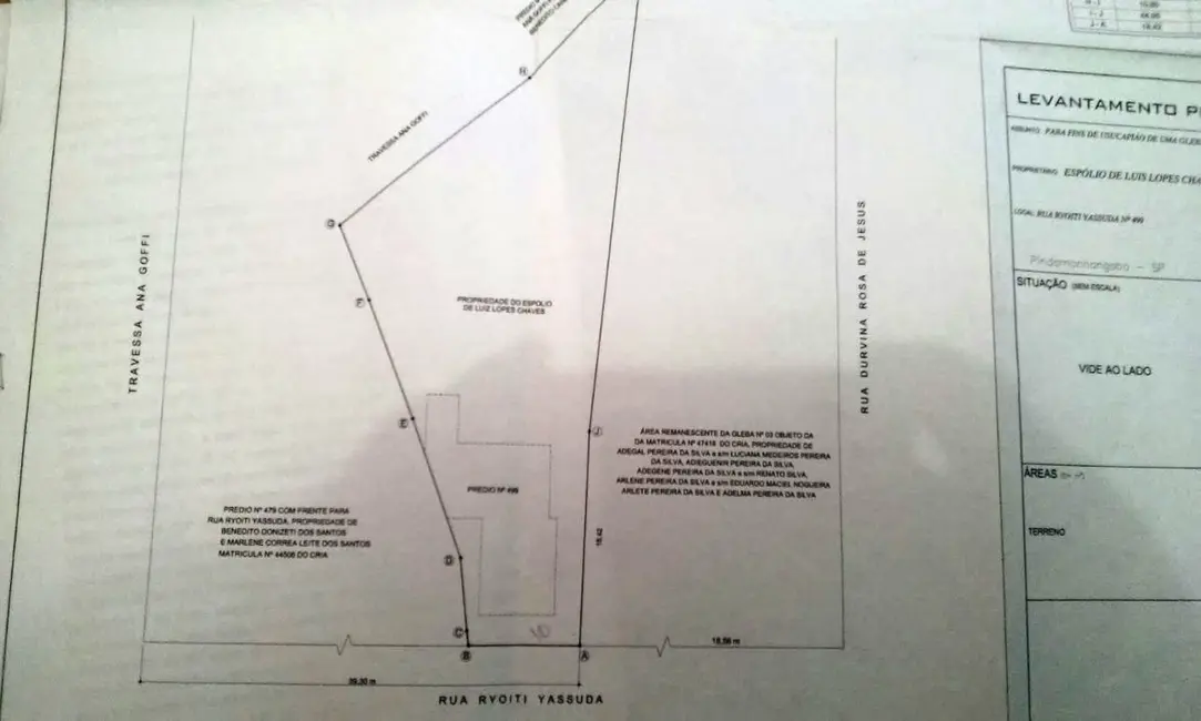 Foto 2 de Terreno / Lote à venda, 886m2 em Loteamento Residencial Andrade, Pindamonhangaba - SP