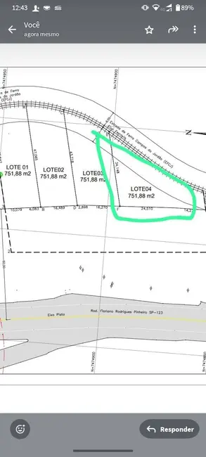 Foto 4 de Terreno / Lote à venda, 1300m2 em Alto do Piracuama, Pindamonhangaba - SP