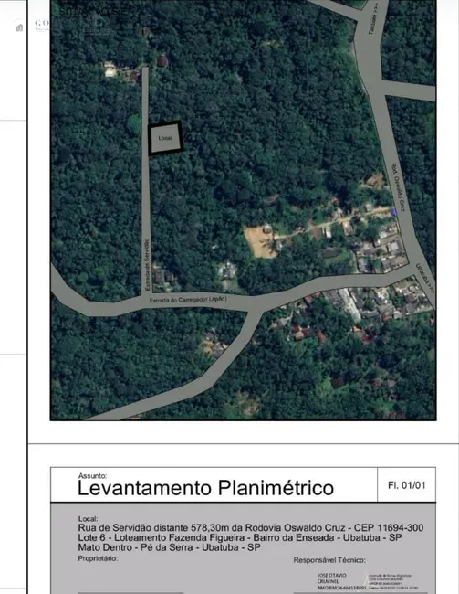 Foto 1 de Terreno / Lote à venda, 1792m2 em Ubatuba - SP