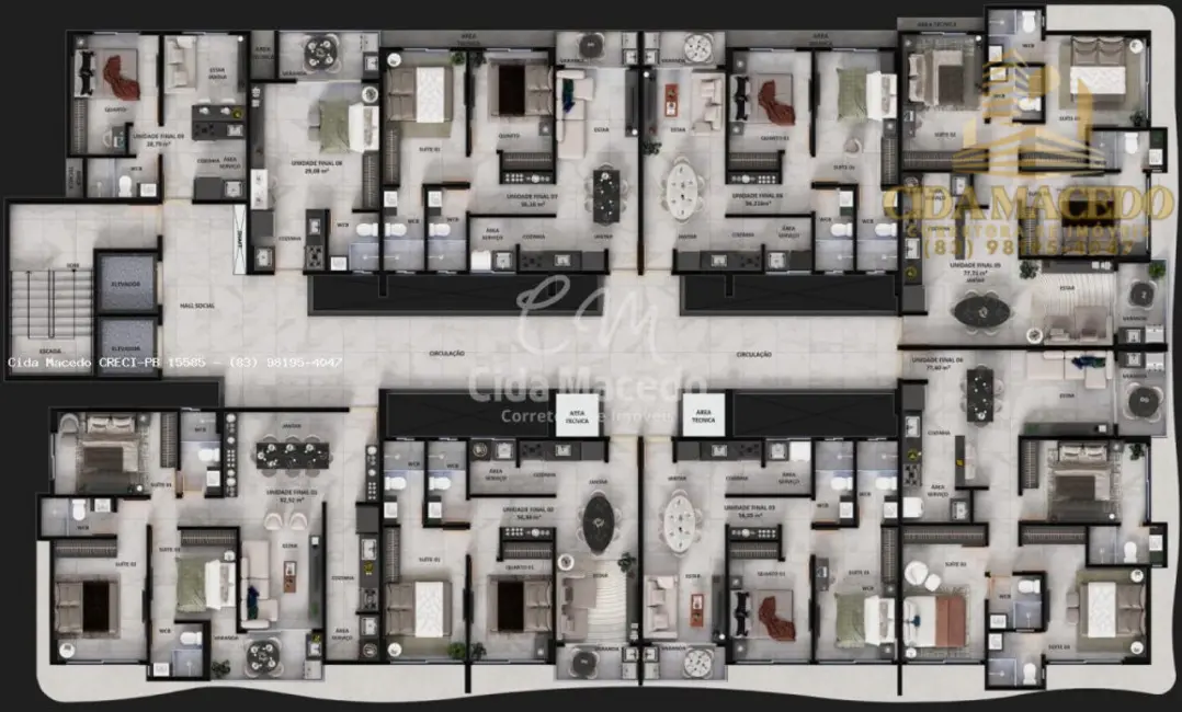 Apartamento com 2 quartos à venda, 56m2 em Intermares, Cabedelo - PB - imagem 8 Foto 8 de Apartamento com 2 quartos à venda, 56m2 em Intermares, Cabedelo - PB