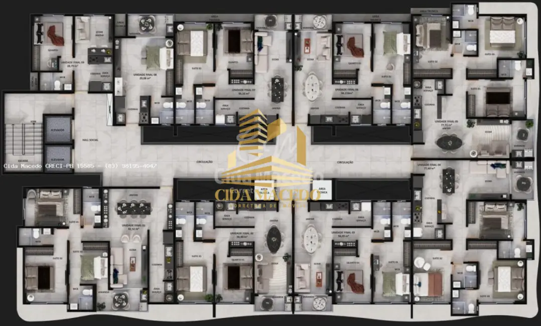 Foto 8 de Apartamento com 2 quartos à venda, 56m2 em Intermares, Cabedelo - PB