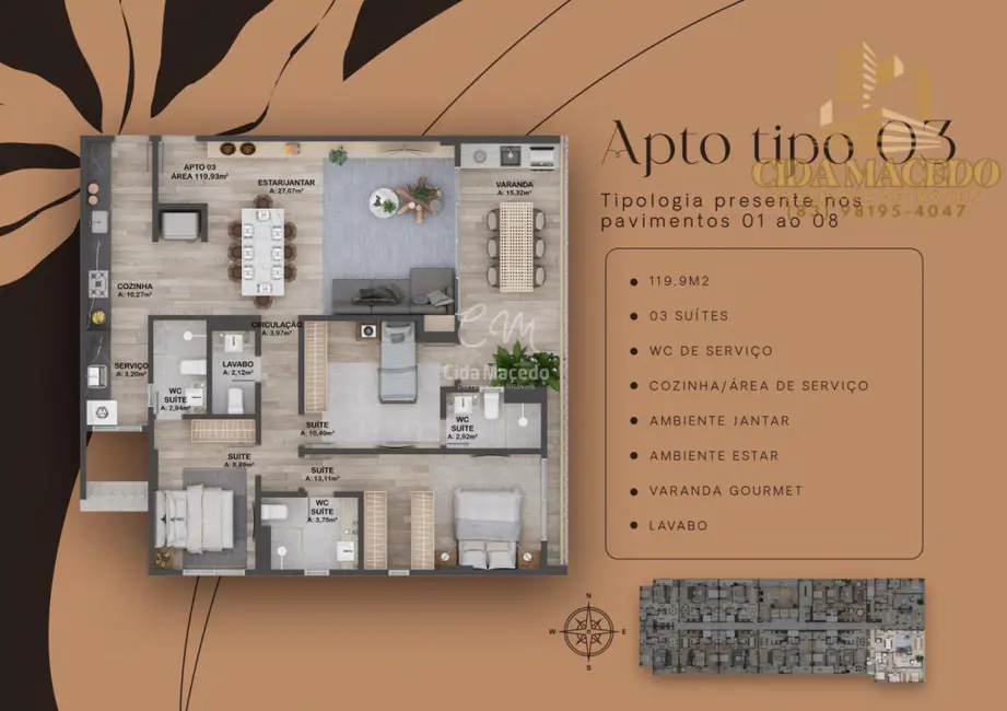 Apartamento com 1 quarto à venda, 55m2 em Intermares, Cabedelo - PB - imagem 9 Foto 9 de Apartamento com 1 quarto à venda, 55m2 em Intermares, Cabedelo - PB