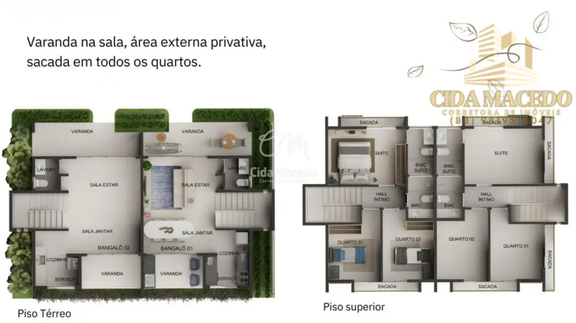 Casa de Condomínio com 3 quartos à venda, 99m2 em Ponta de Campina, Cabedelo - PB - imagem 5 Foto 5 de Casa de Condomínio com 3 quartos à venda, 99m2 em Ponta de Campina, Cabedelo - PB