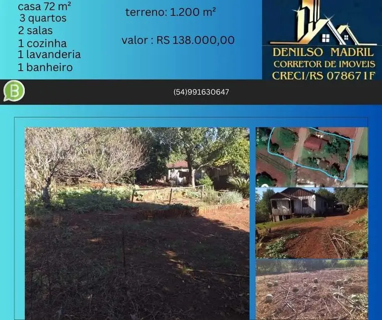 Foto 1 de Sobrado com 3 quartos à venda, 72m2 em Centro, Colorado - RS