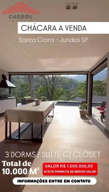 Foto 6 de Chácara com 5 quartos à venda, 8000m2 em Santa Clara, Jundiai - SP