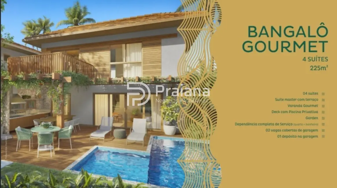 Foto 1 de Casa de Condomínio com 4 quartos à venda, 225m2 em Camacari - BA