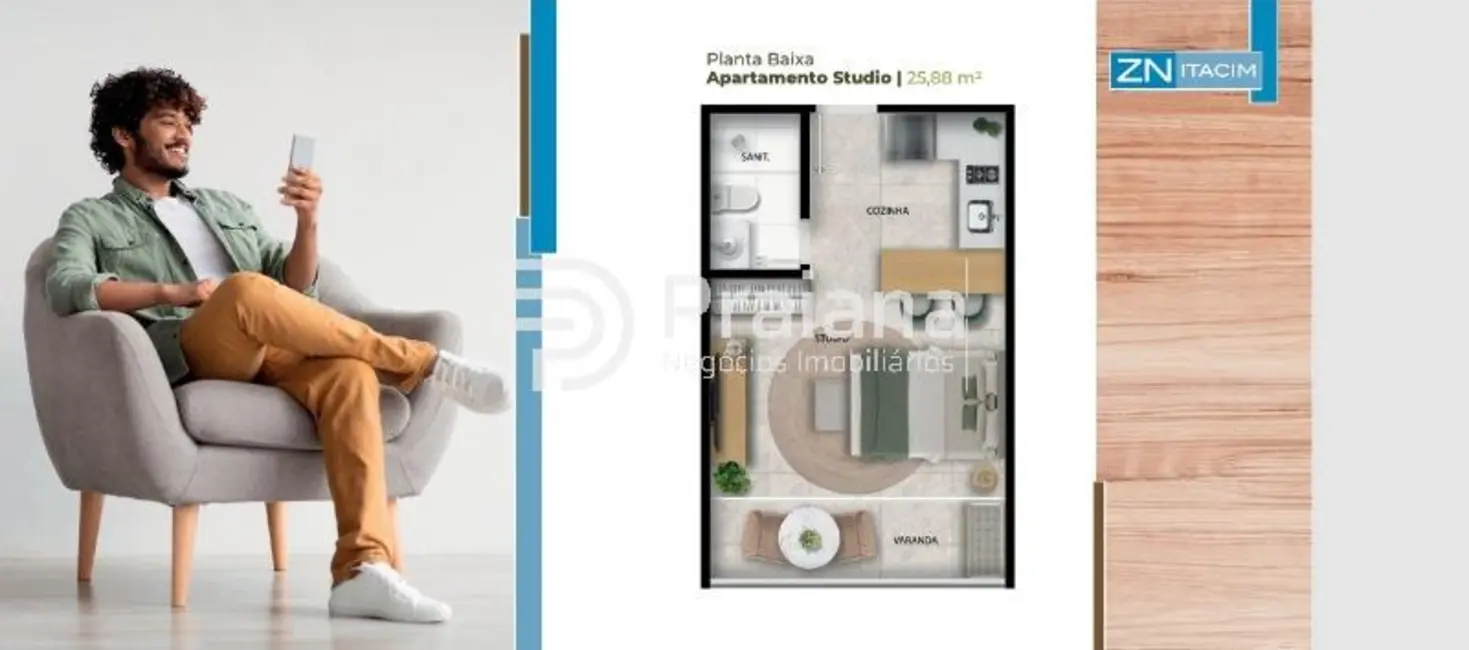 Foto 4 de Apartamento com 1 quarto à venda, 26m2 em Camacari - BA