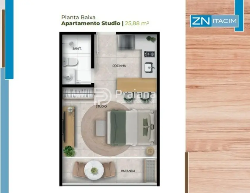 Foto 7 de Apartamento com 1 quarto à venda, 26m2 em Camacari - BA