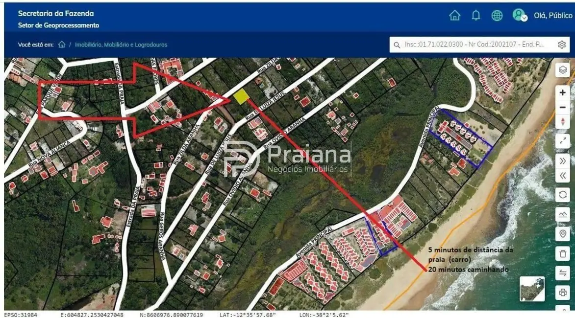 Foto 1 de Terreno / Lote à venda, 900m2 em Camacari - BA