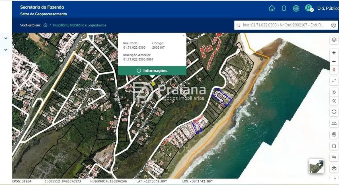 Foto 2 de Terreno / Lote à venda, 900m2 em Camacari - BA