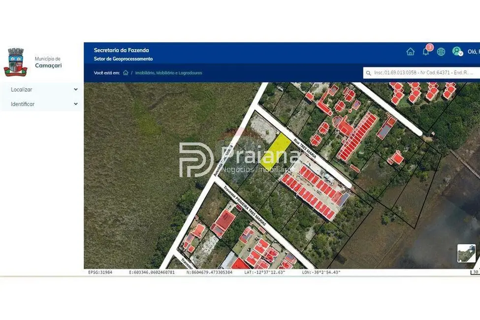 Foto 1 de Terreno / Lote à venda, 1000m2 em Camacari - BA