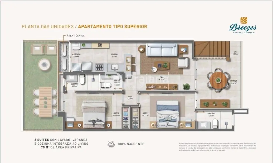 Foto 5 de Apartamento com 2 quartos à venda, 70m2 em Camacari - BA