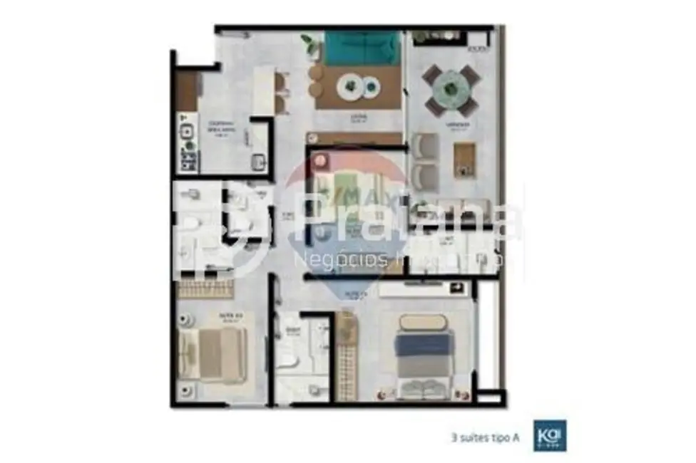 Foto 4 de Apartamento com 3 quartos à venda, 78m2 em Camacari - BA