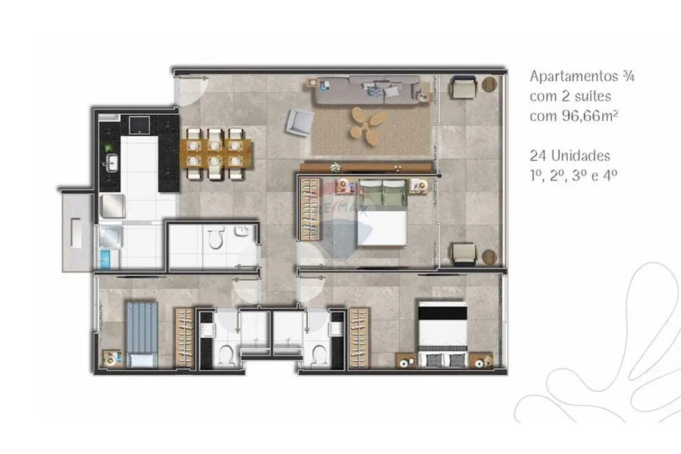 Apartamento com 3 quartos à venda, 97m2 em Stella Maris, Salvador - BA - imagem 4 Foto 4 de Apartamento com 3 quartos à venda, 97m2 em Stella Maris, Salvador - BA