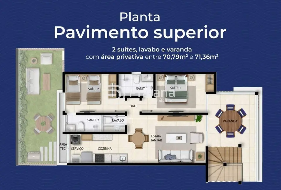 Foto 7 de Apartamento com 2 quartos à venda, 71m2 em Camacari - BA